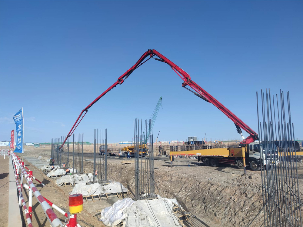 Concrete pouring site